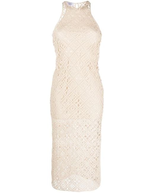 Off-White c/o Virgil Abloh White Arrows Crochet Midi Dress