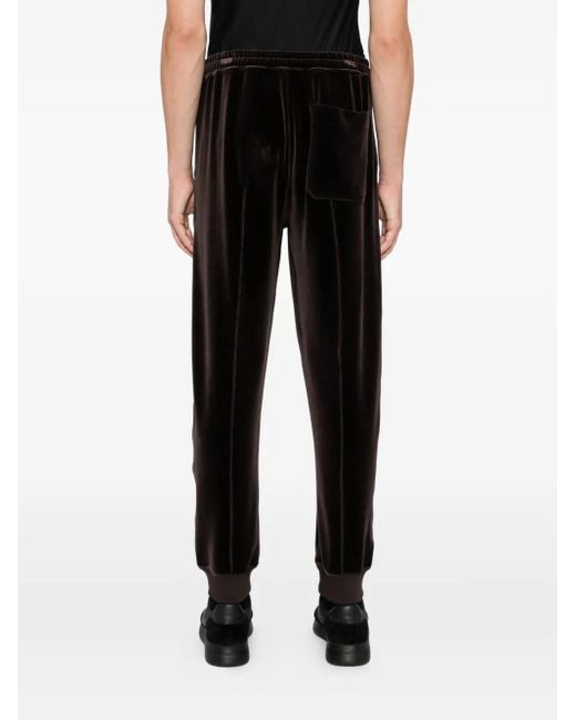 Tom Ford Black Velvet Drawstring Trousers for men