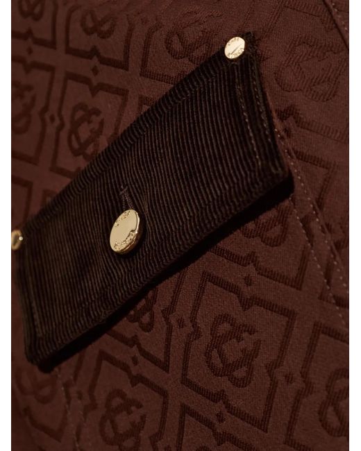 Casablanca Brown Monogram Corduroy-Trim Shirt Jacket for men