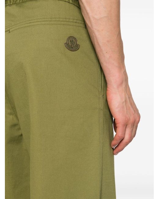 Moncler Green Cropped Tapered Trousers for men