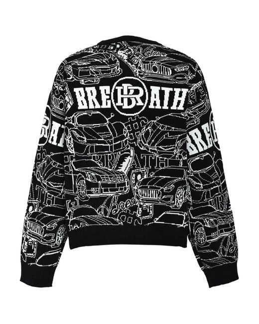 BREATH Black Car-Pattern Sweater for men