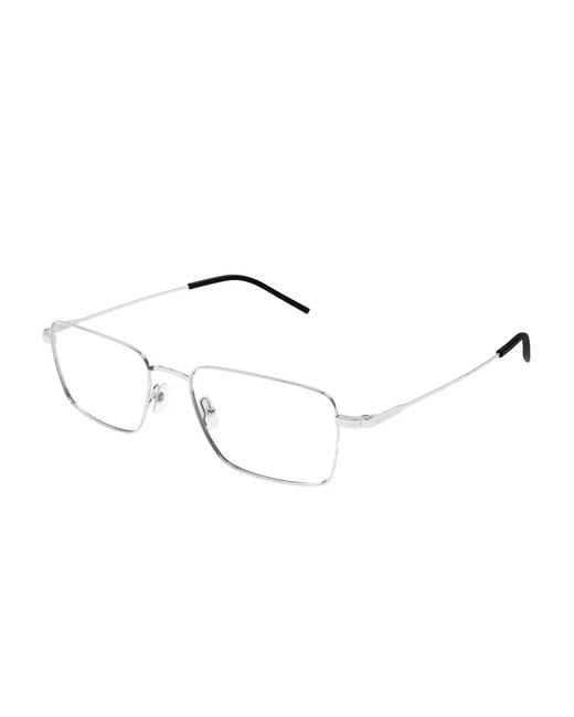 Saint Laurent Metallic Rectangle-Frame Glasses for men