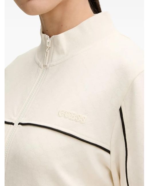 Guess Natural Logo-Embroidered Piping Sweatshirt
