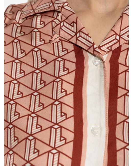 Lacoste Blouse Met Print in het Pink