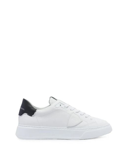 Philippe Model White Temple Logo-Patch Sneakers for men