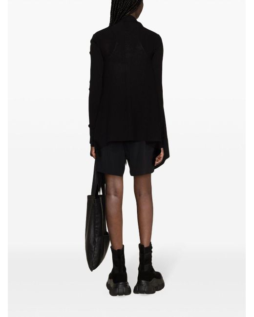 Rick Owens Black Open-front Knitted Cardigan