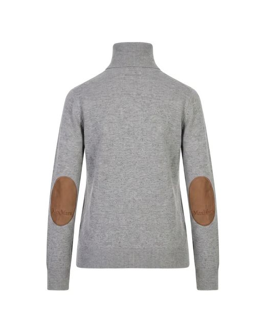 Max Mara Gray Allegra Elbow-Patch Sweater