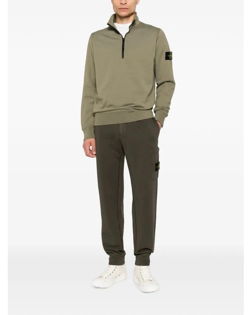 Stone Island Gray Compass-Patch Pocket Track Pants for men