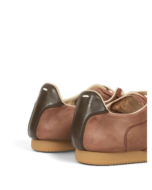 Maison Margiela Brown Replica Leather Sneakers