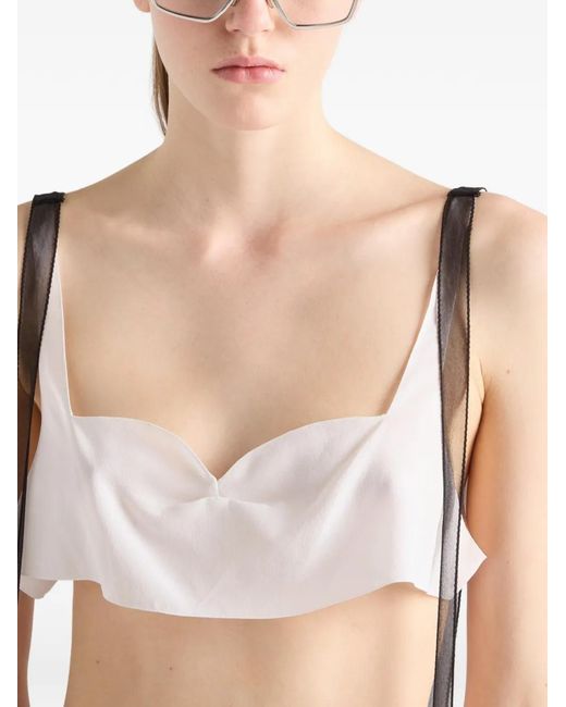 Prada White Crepe De Chine Top