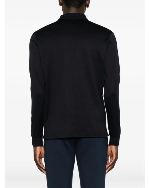 Paul & Shark Black Long-Sleeve Polo Shirt for men