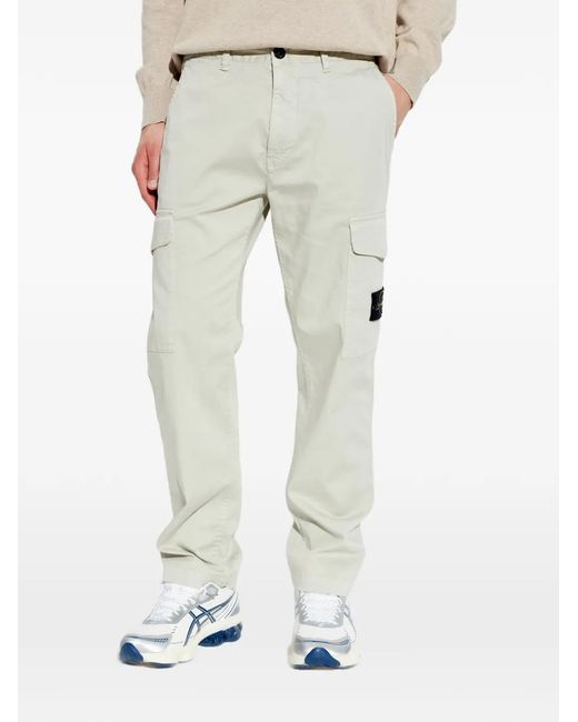 Stone Island Gray Cargo Patch Trousers for men