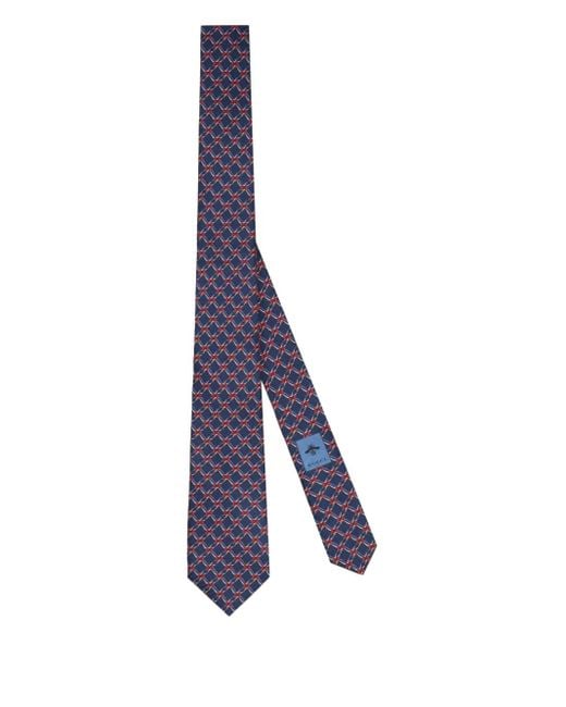 Gucci Purple Geometric-Pattern Silk Tie for men