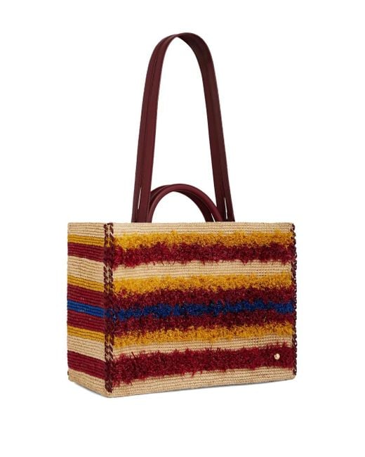 Rabanne Red Gestreifter Shopper