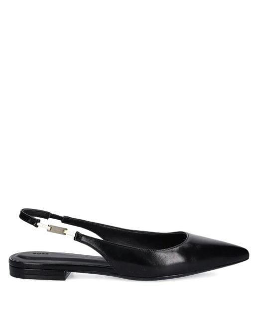 Boss Black Slingback Pointed-Toe Flats