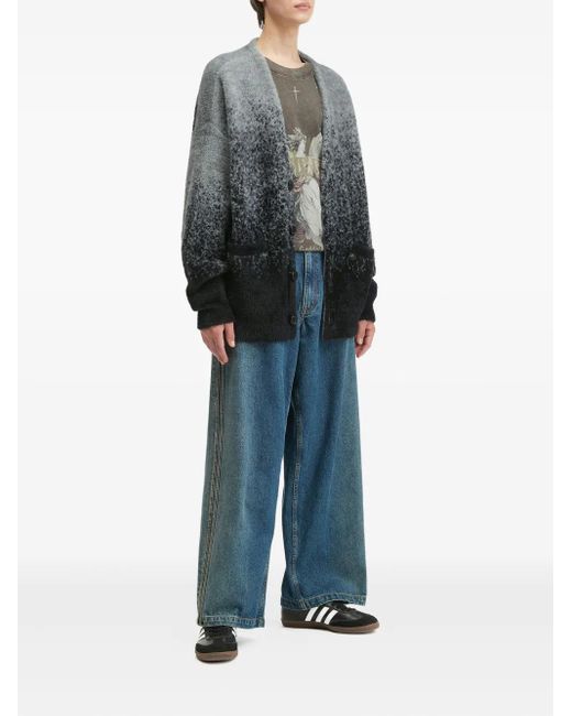 FIVE CM Gray Ombre-Effect Buttoned Cardigan for men