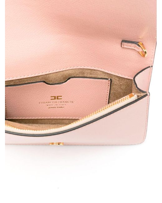 Elisabetta Franchi Pink Horsebit-detail Leather Shoulder Bag