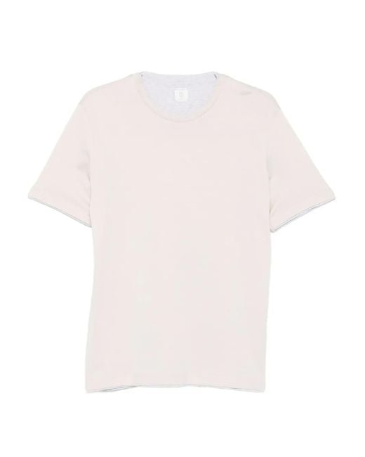 Eleventy White Cotton Crew-Neck T-Shirt for men