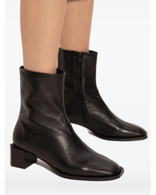AllSaints Black Avril Square-Heel Boots