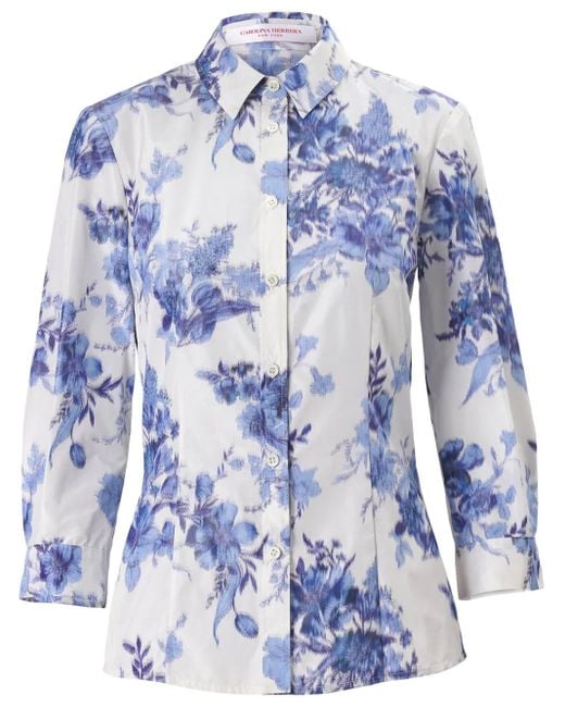 Carolina Herrera フローラル シャツ Blue