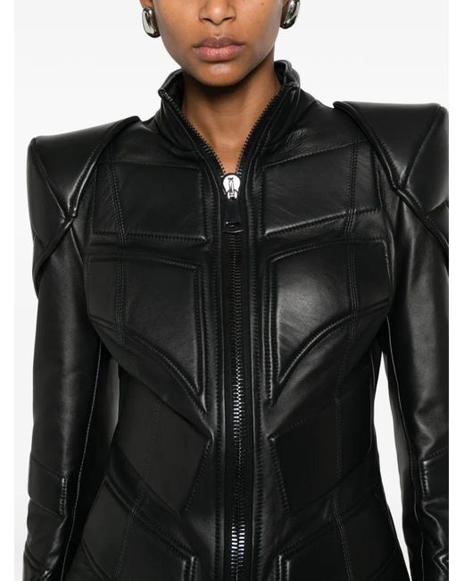 MITILIANE COUTURE Black Geometric-Panelled Jacket