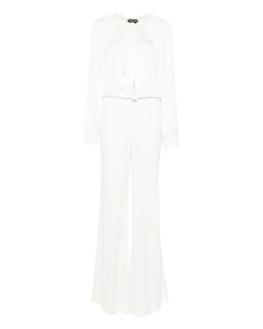 Mono largo con lazo en el cuello Tom Ford de color White