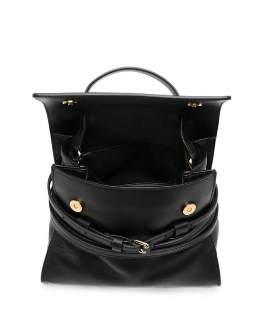 Moschino Black Tie Me Leather Handbag