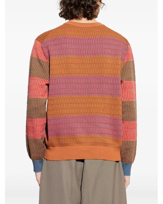 Paul Smith Orange Striped Sweater for men