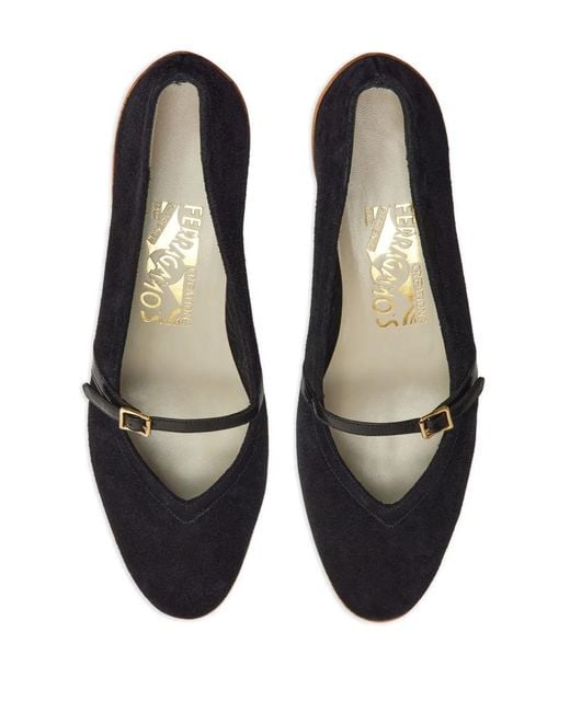 Ferragamo Black Audrey (1954) Suede Ballerinas