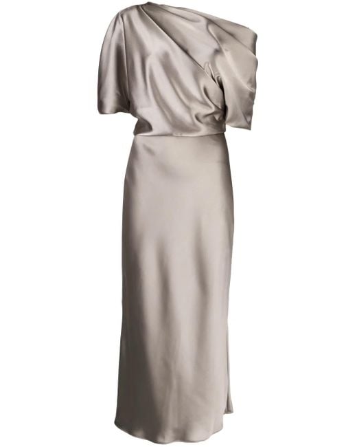 Amsale Natural Schulterfreies Kleid