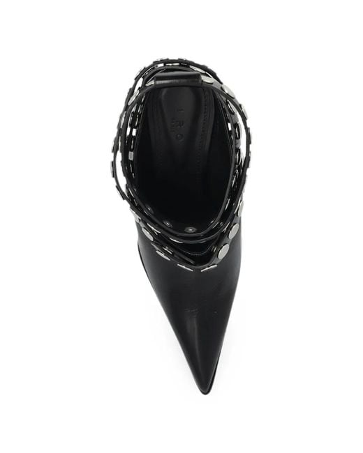 IRO Black Fauve Stud-Embellished Wedge Pumps