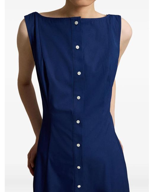 Polo Ralph Lauren Blue Paneled Cotton Dress