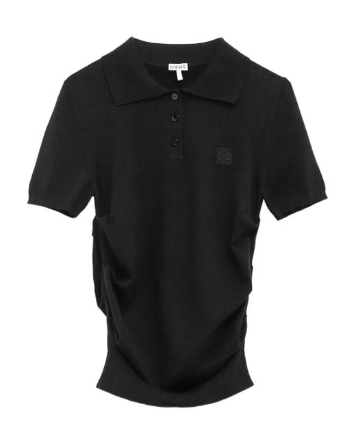 Polo A Maniche Corte di Loewe in Black