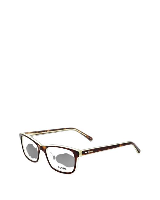 Fossil White Tortoiseshell-Effect Rectangle-Frame Glasses