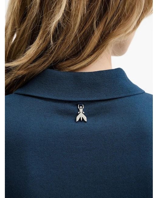 Patrizia Pepe Blue Buttoned Polo Top