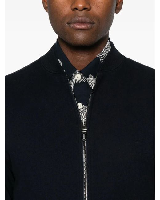 Canali Black Zip Cotton Jacket for men