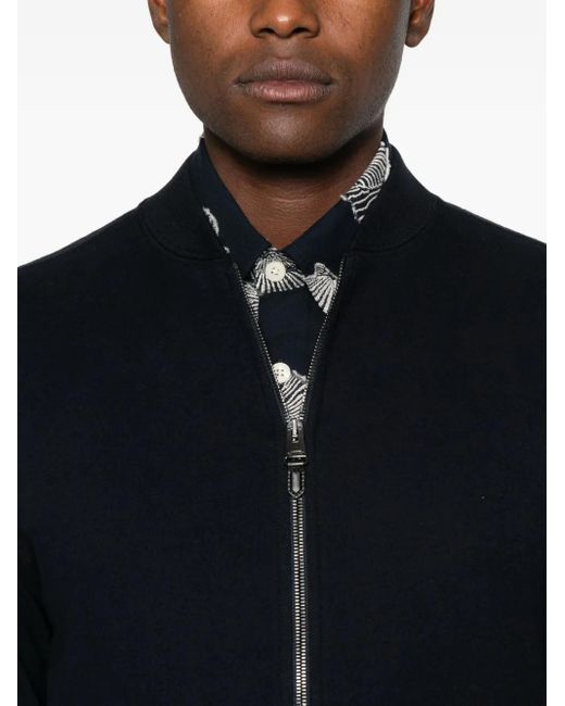 Canali Black Zip Cotton Jacket for men