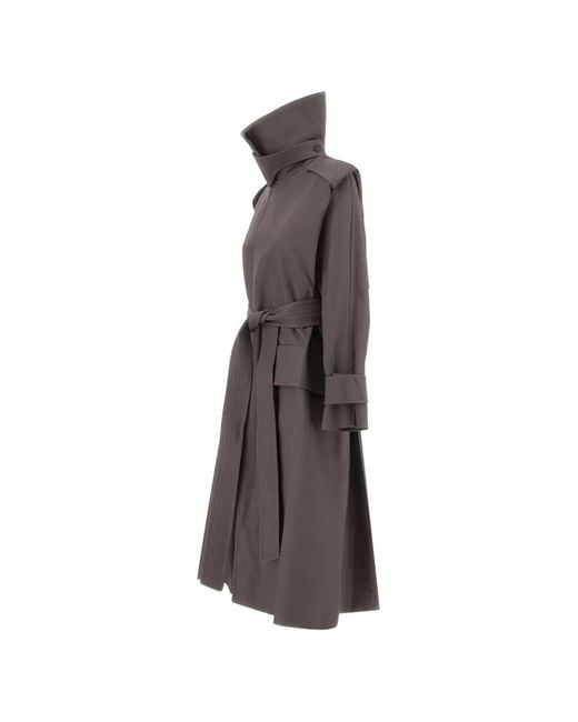 Victoria Beckham Gray Philippa Belted Trench Coat