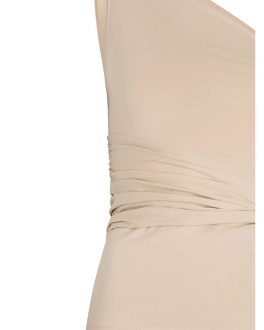 Patou Natural One-Shoulder Organic Cotton Top