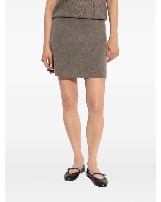 Lisa Yang Ribgebreide Mini-Rok in het Gray