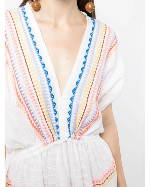 Vestido Bekah con escote en V pronunciado Lemlem de color White