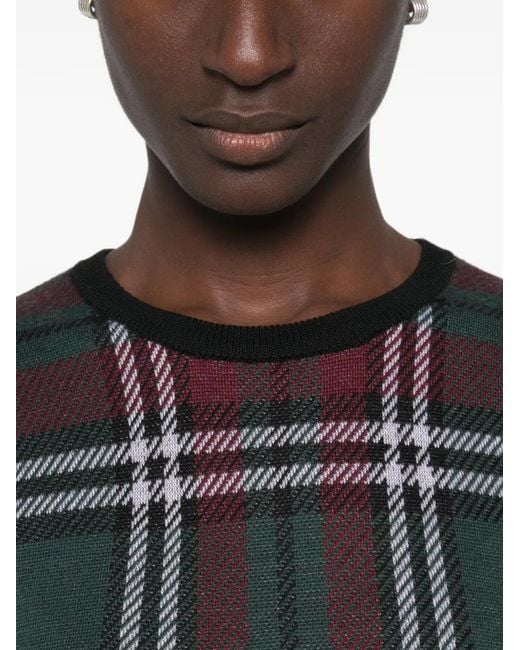 N°21 Black Tartan-Check Long-Sleeve Dress