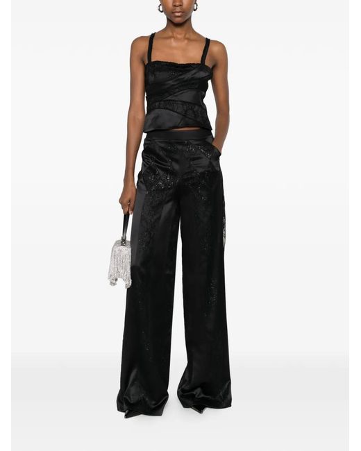 Botsi Black Lace Panel Trousers