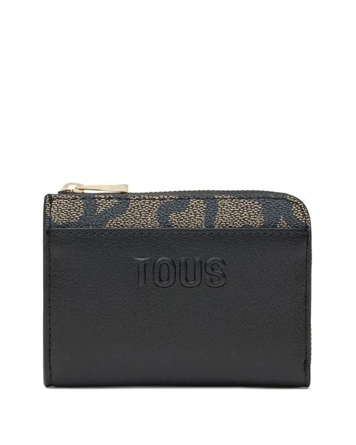 Tous Black Logo-Embossed Wallet