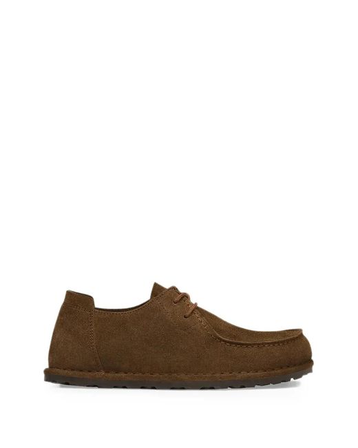 Birkenstock Brown Suede Lace-Up Loafers