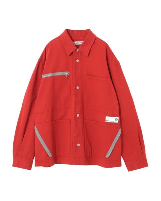 Undercover Katoenen Twill Jack in het Red voor heren