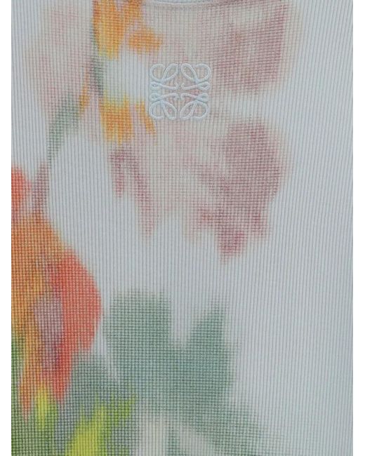 Robe À Fleurs Imprimées Loewe en coloris White