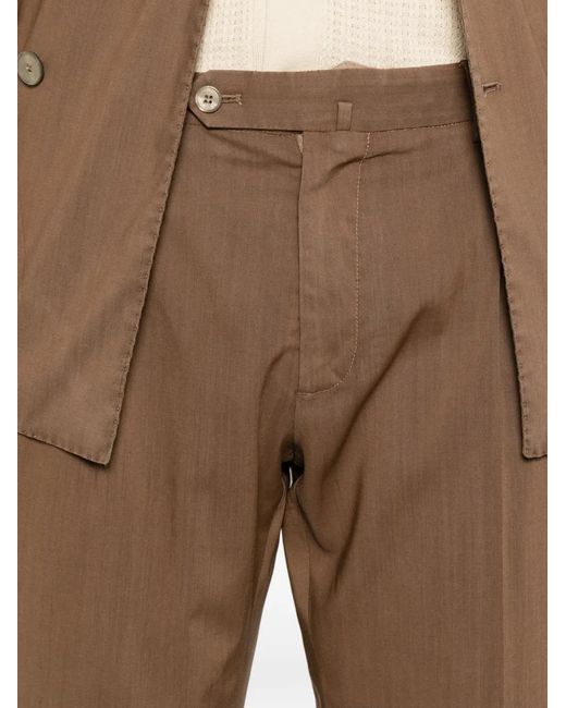 Santaniello Brown Double-Breasted Peak-Lapels Suit for men
