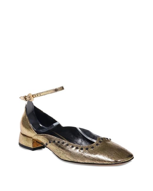 A.Bocca White Metallic-Effect Pumps