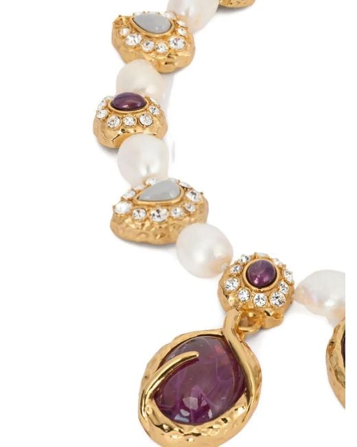 Collar con apliques de gema Roberto Cavalli de color Metallic